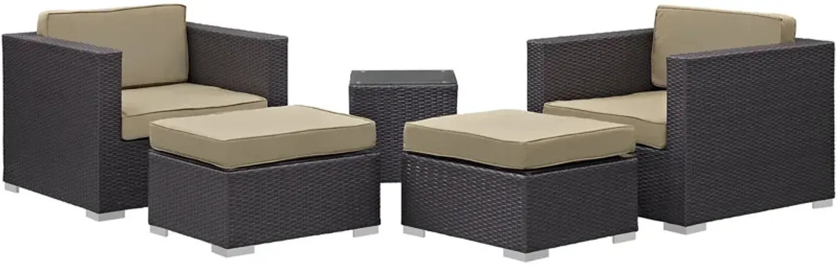 Convene 5 Piece Outdoor Patio Sectional Set