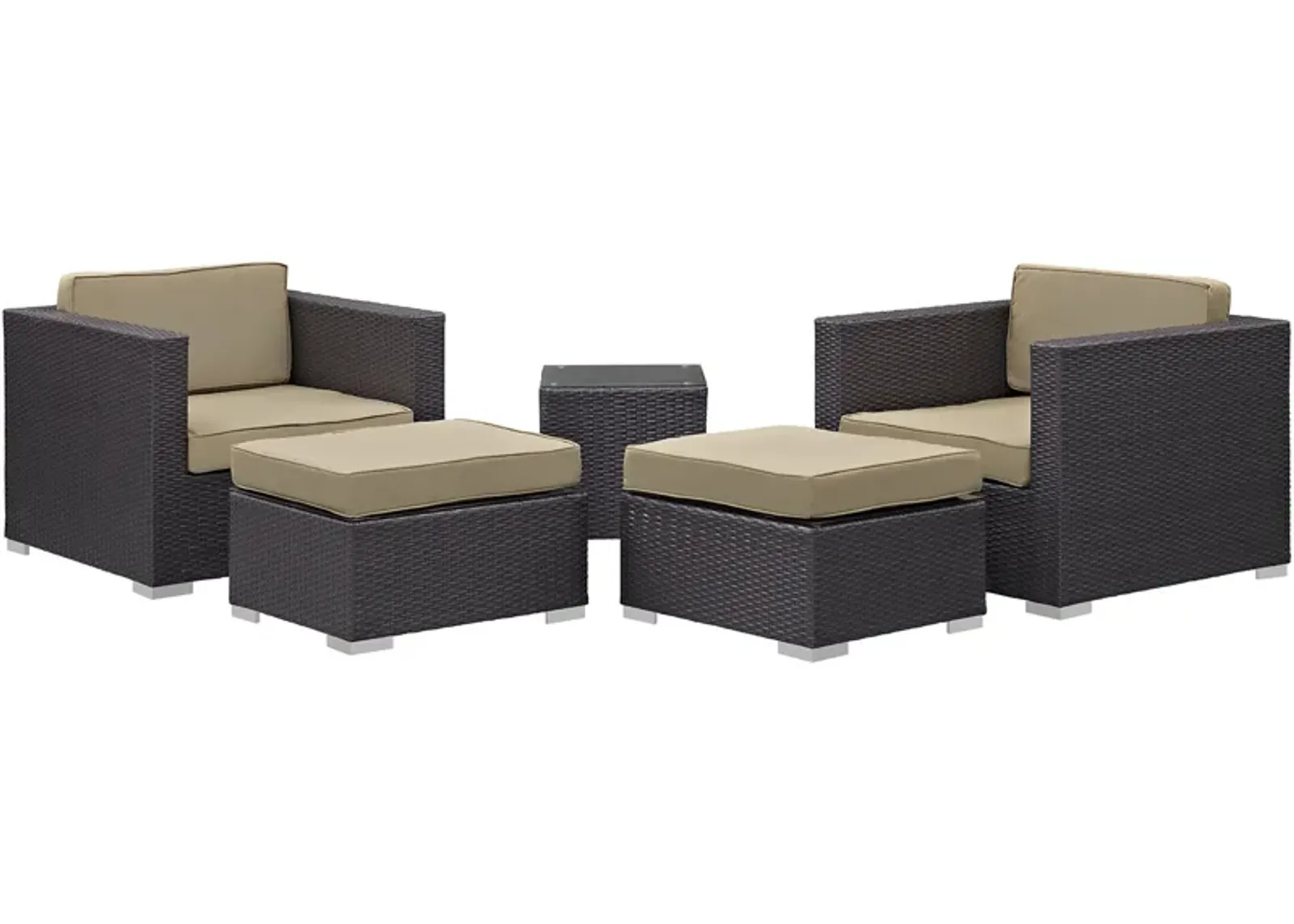 Convene 5 Piece Outdoor Patio Sectional Set