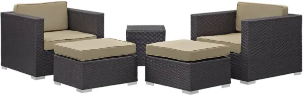 Convene 5 Piece Outdoor Patio Sectional Set