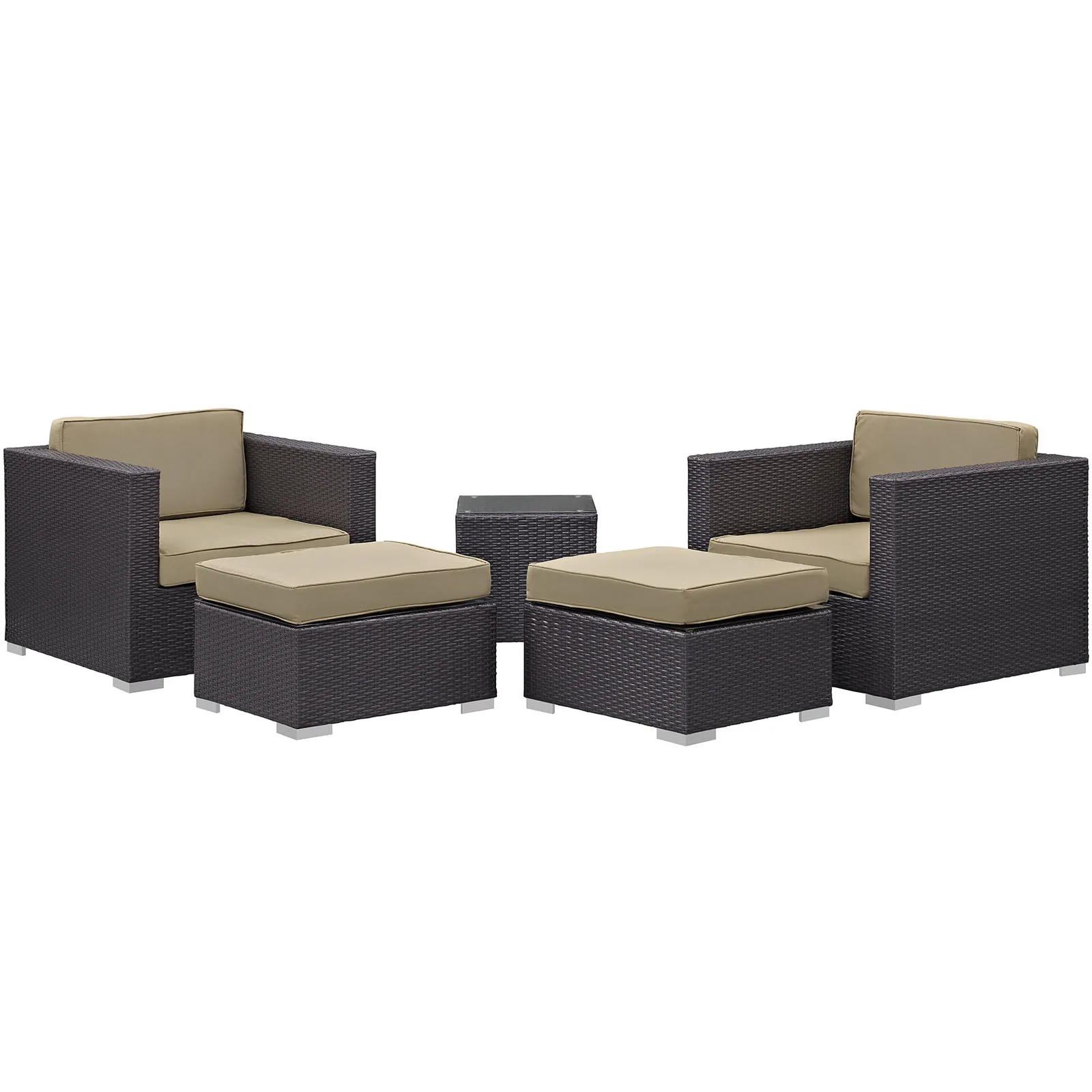 Convene 5 Piece Outdoor Patio Sectional Set