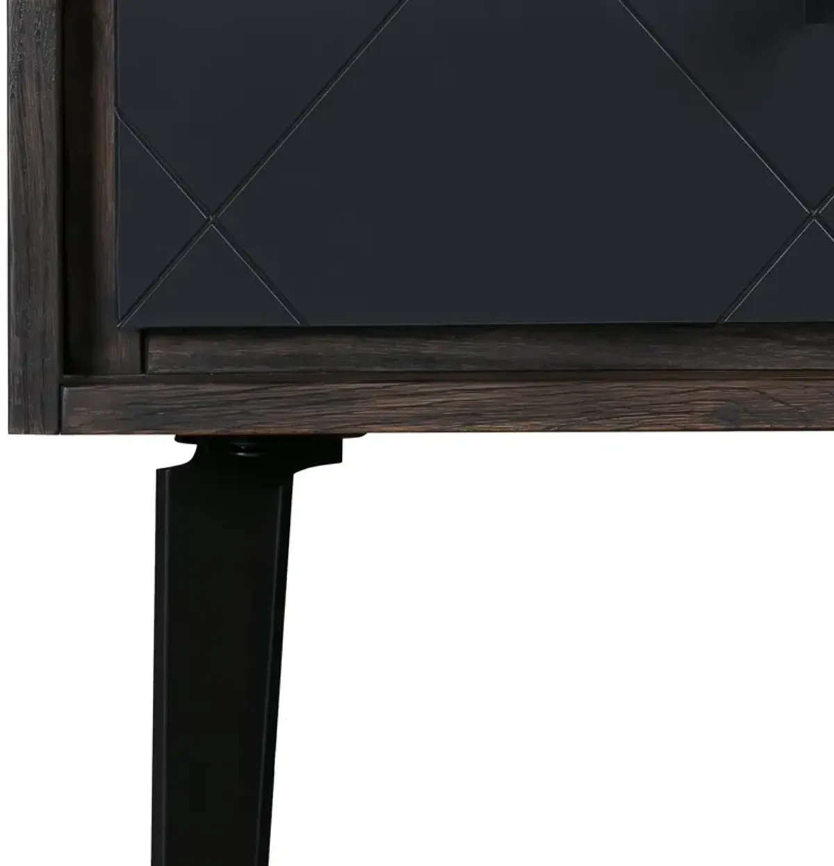 Cross Solid Oak and Metal Nightstand