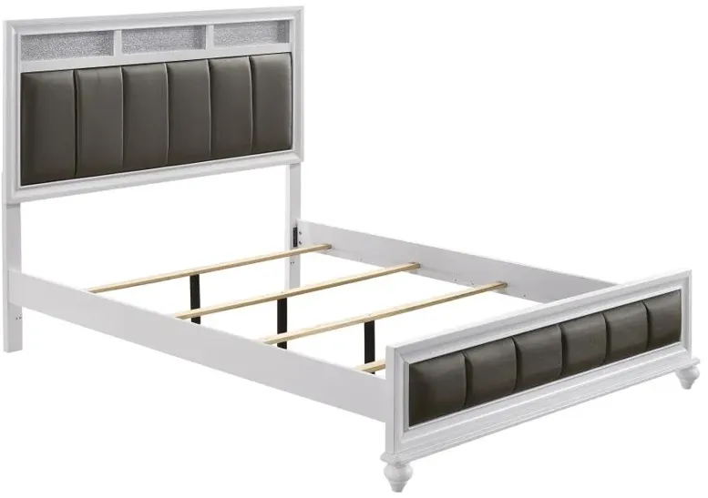 Barzini California King Upholstered Panel Bed White