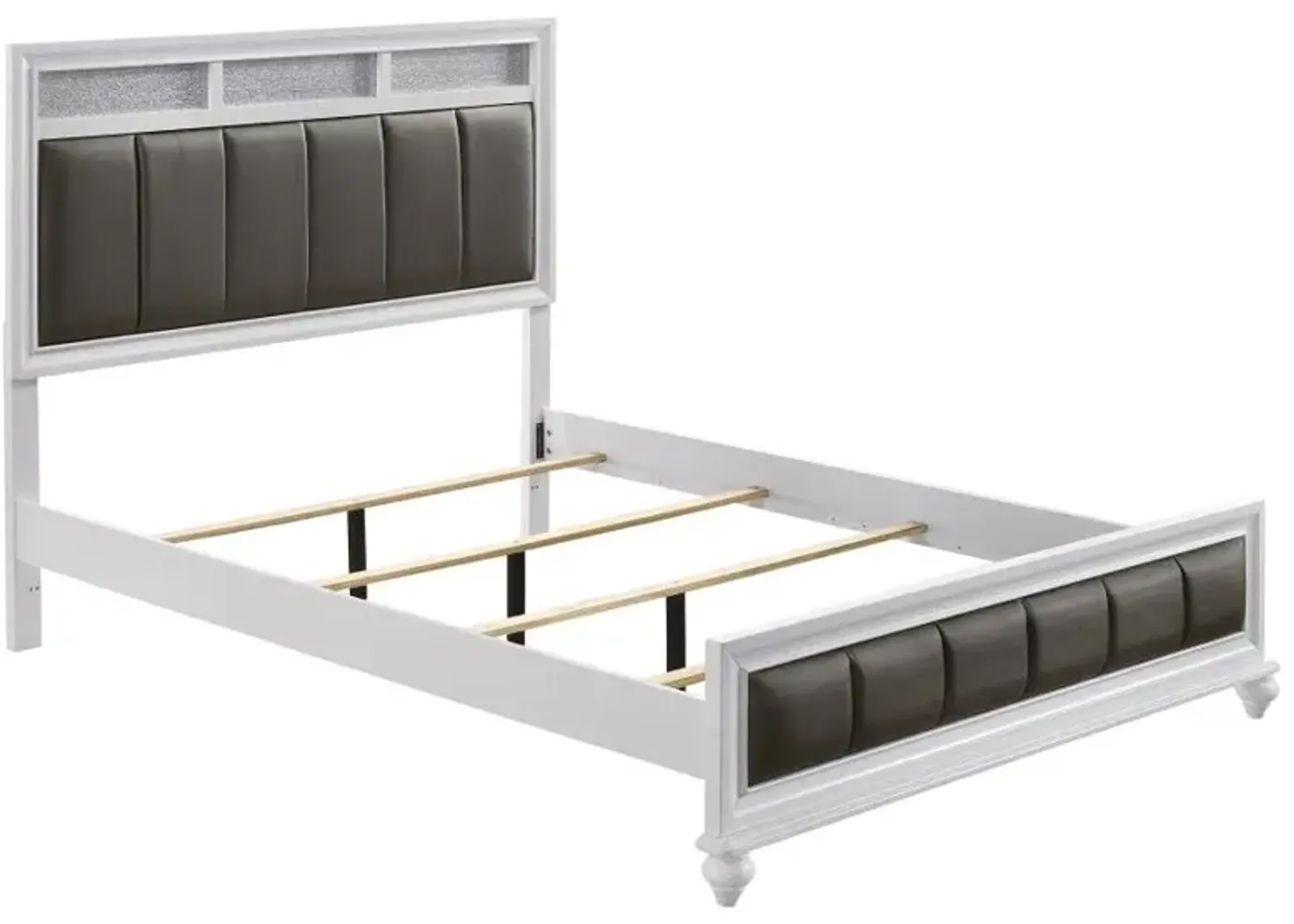 Barzini California King Upholstered Panel Bed White