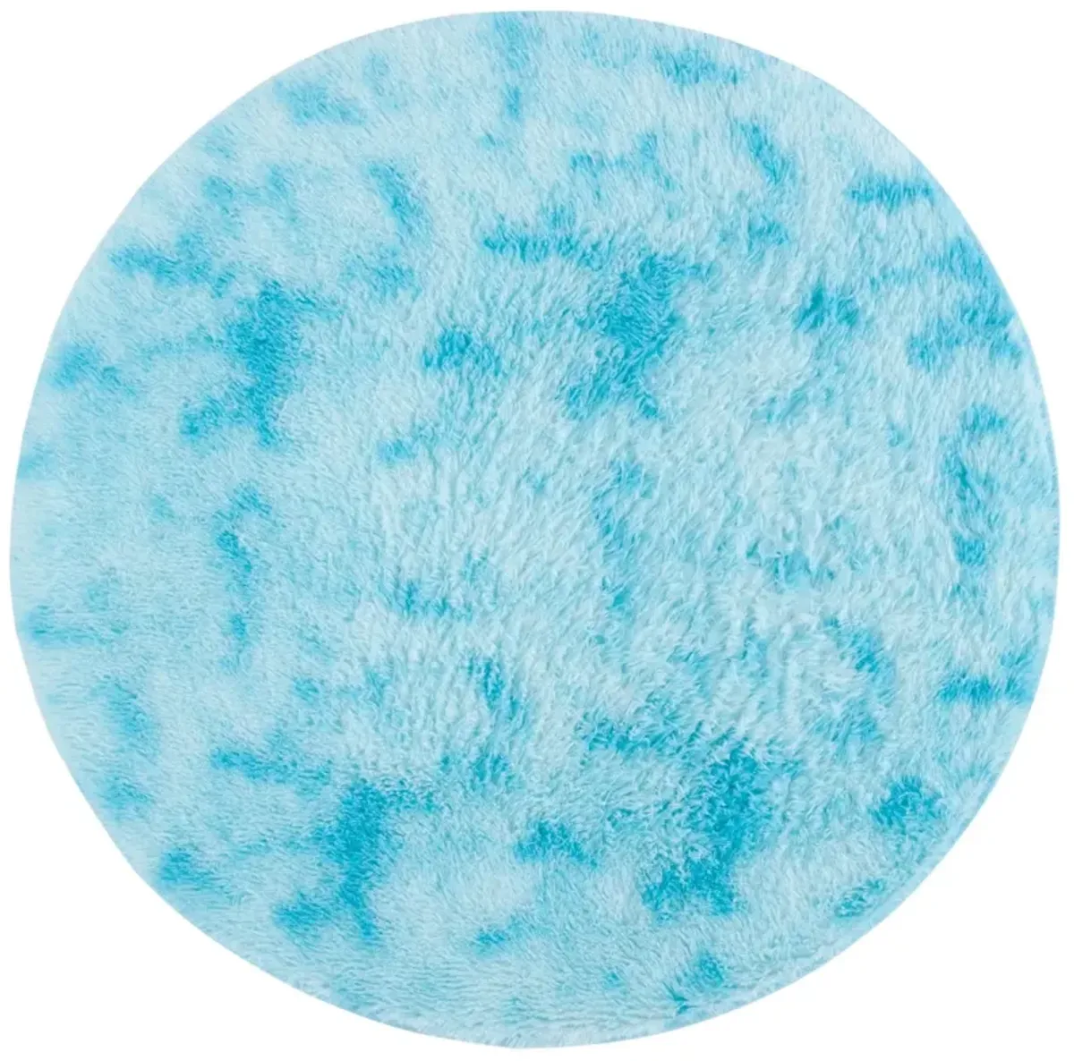 RAINBOW SHAG 100 AQUA 4' x 4' Round Round Rug