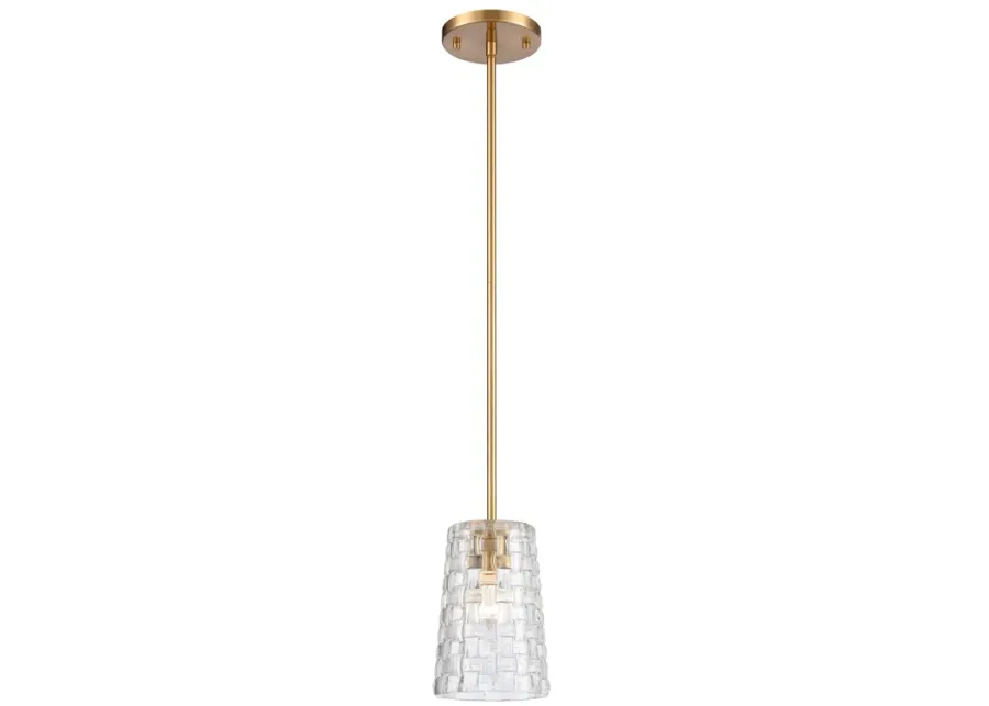 Lightweave 5.5" Wide 1-Light Mini Pendant - Satin Brass