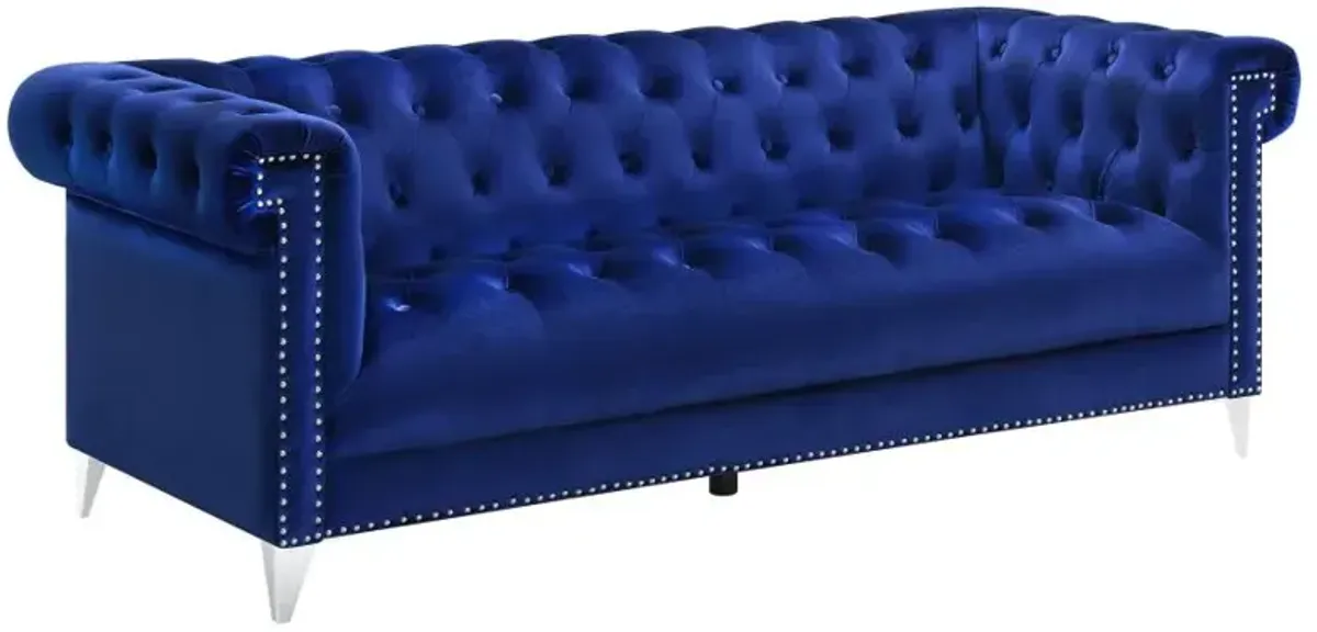 Bleker 2-piece Tuxedo Arm Living Room Set Blue