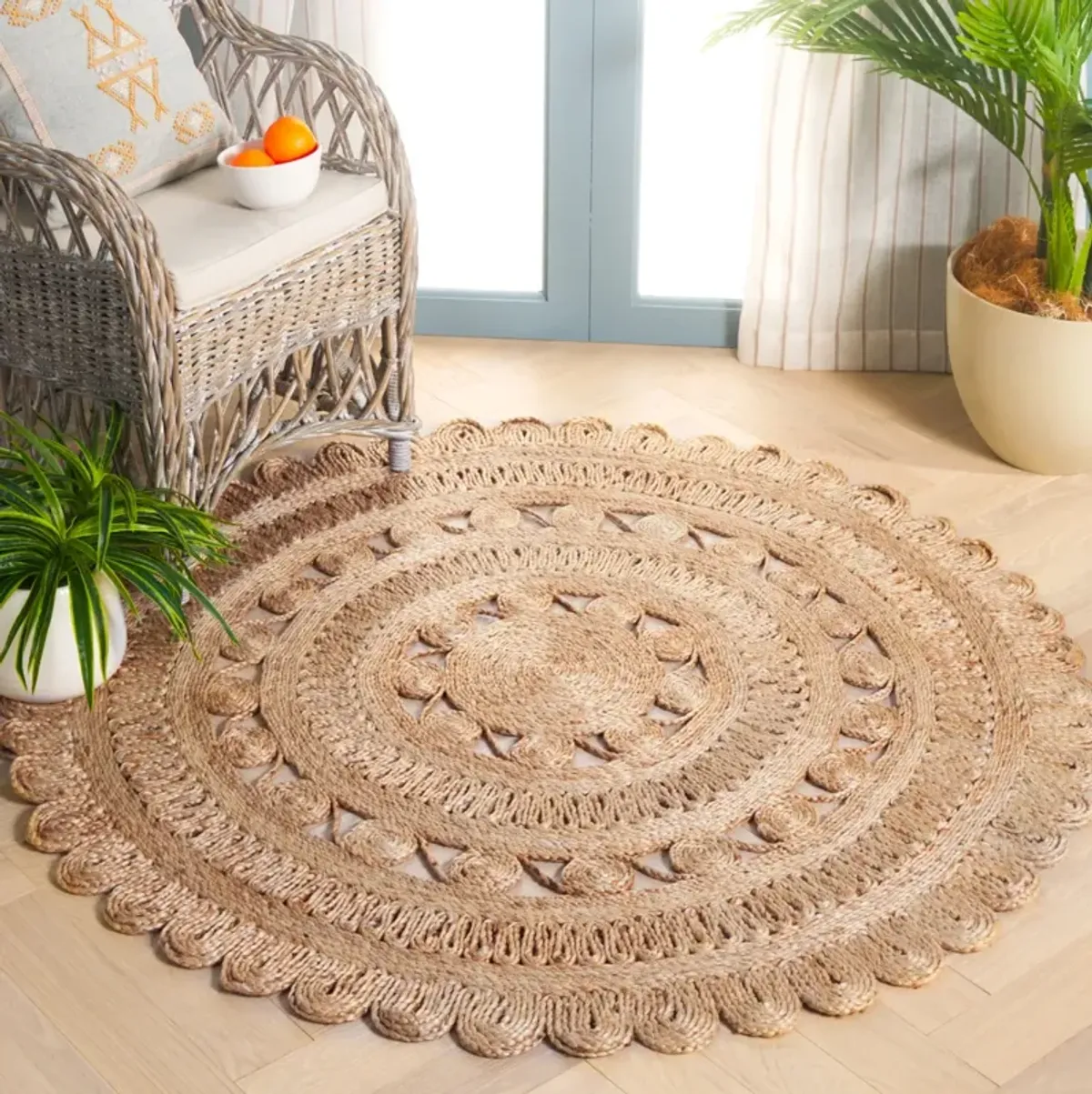 NATURAL FIBER 247 NATURAL 4' x 4' Round Round Rug