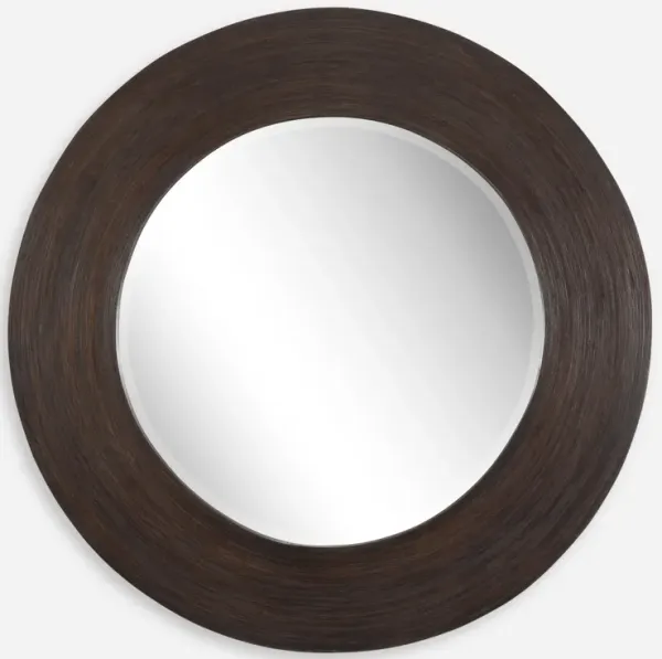 Dutton Dark Walnut Round Mirror