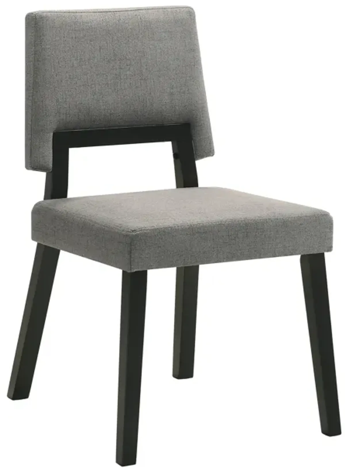 Channell Wood Dining Chair in Black Finish with Charcoal Fabric - Set of 2