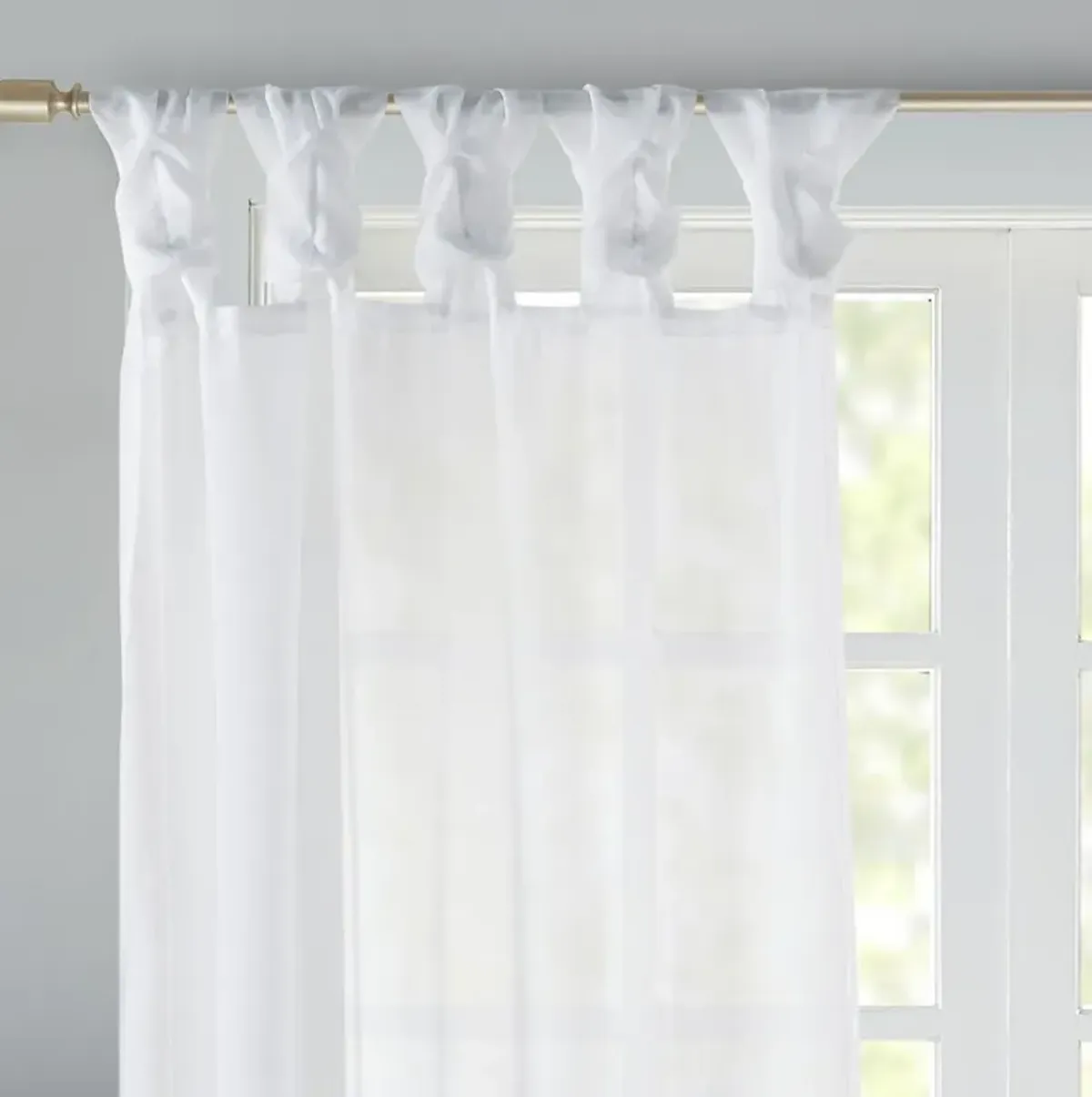 Madison Park Ceres White Twist Tab Voile Sheer Window Pair