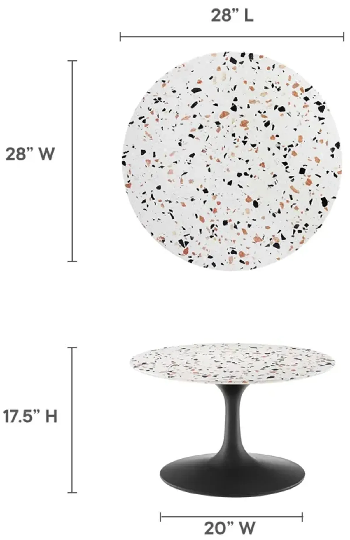 Lippa 28" Round Terrazzo Coffee Table