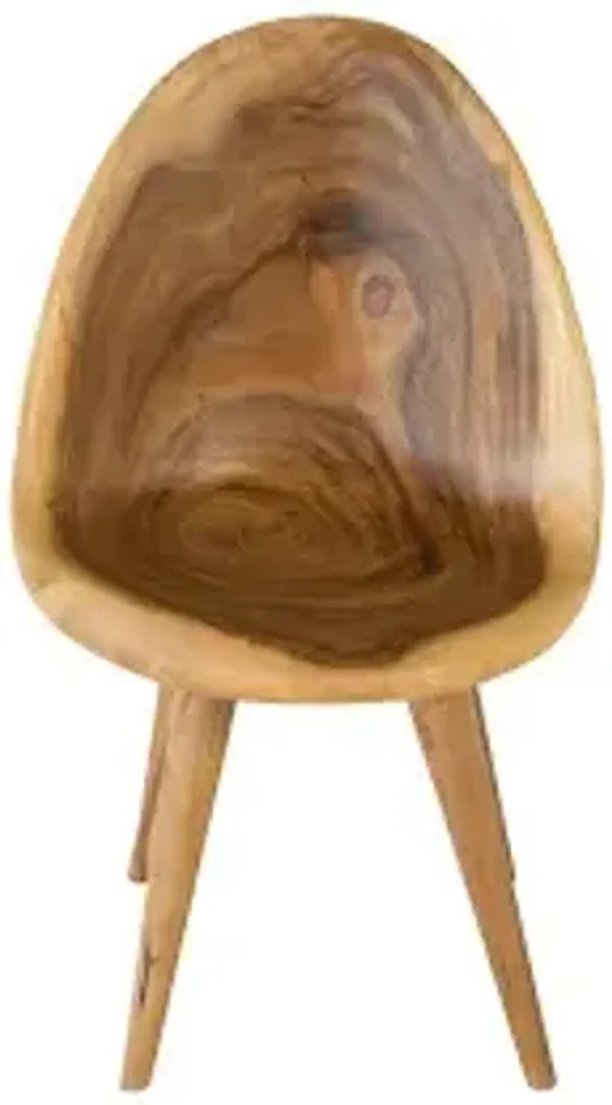 smoothed dining chair, chamcha wood, natural