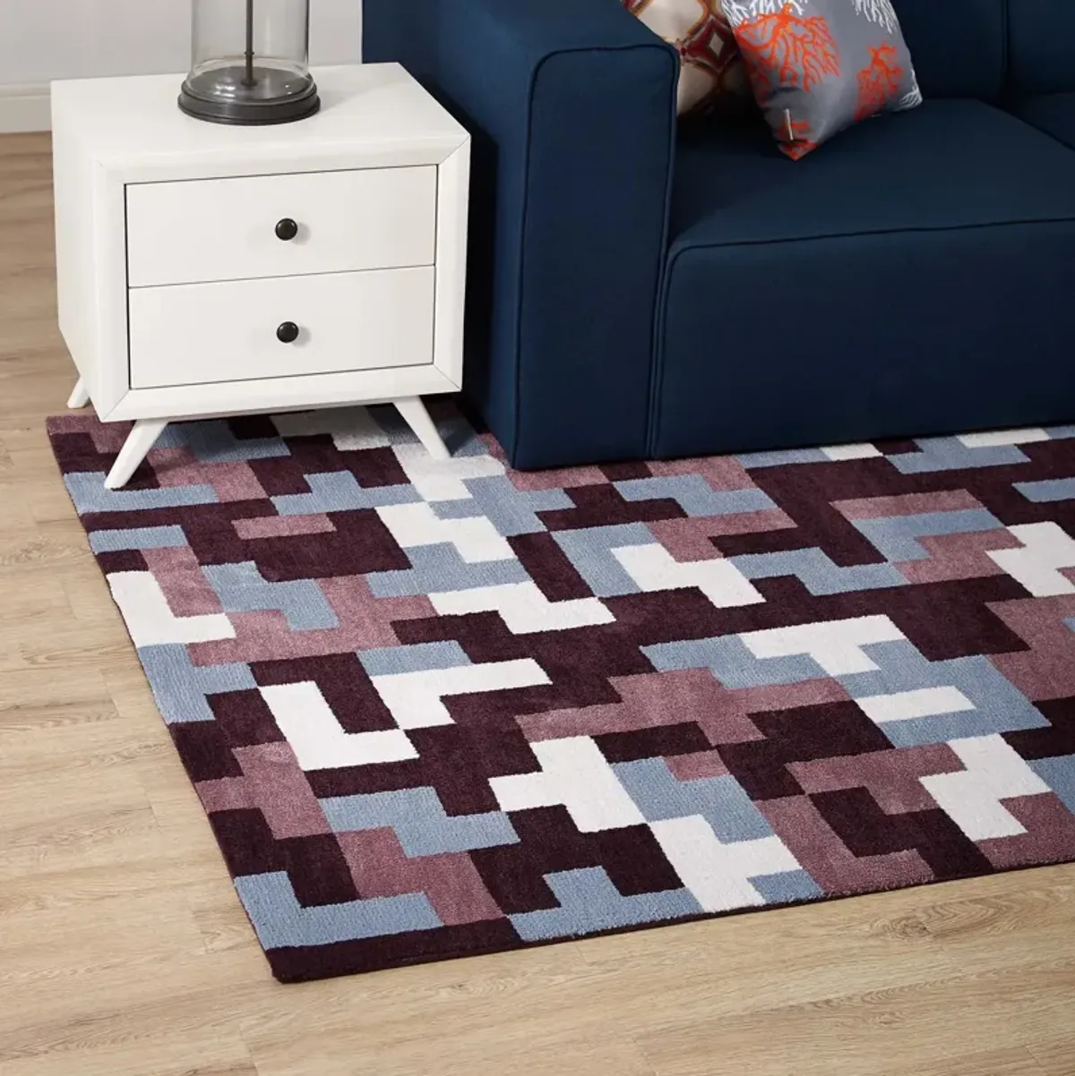 Andela Interlocking Block Mosaic 5x8 Area Rug