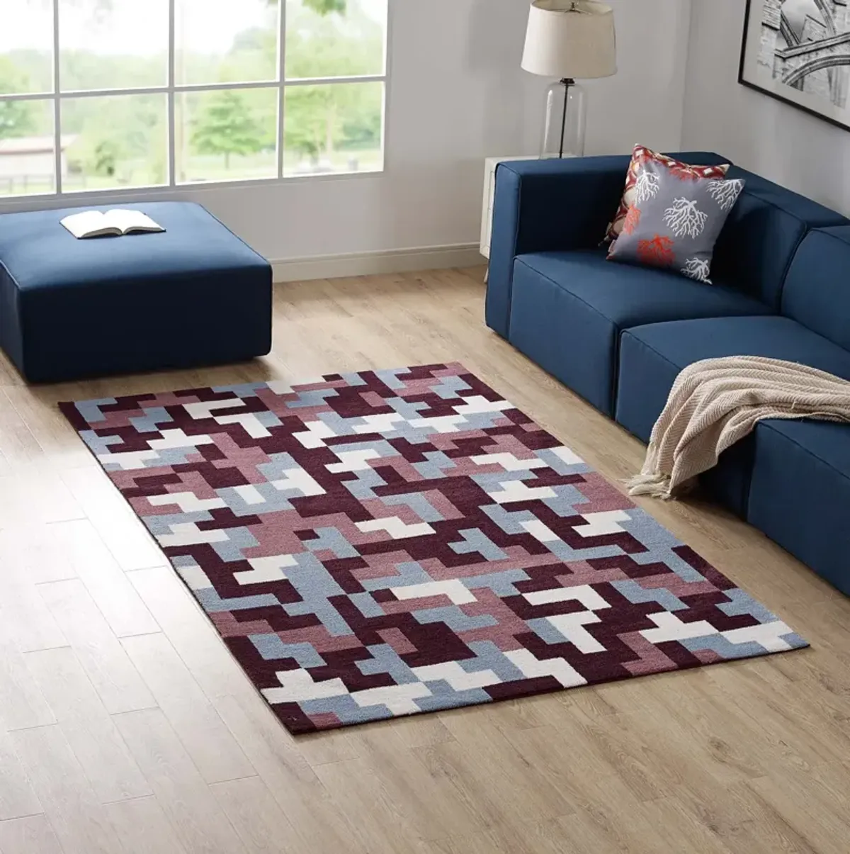 Andela Interlocking Block Mosaic 5x8 Area Rug