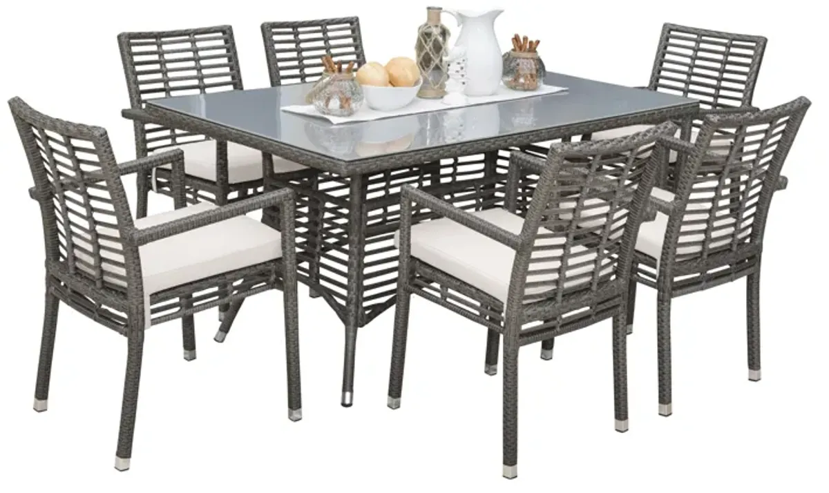 Panama Jack Graphite 7-Piece Armchair Dining Set with Cushions