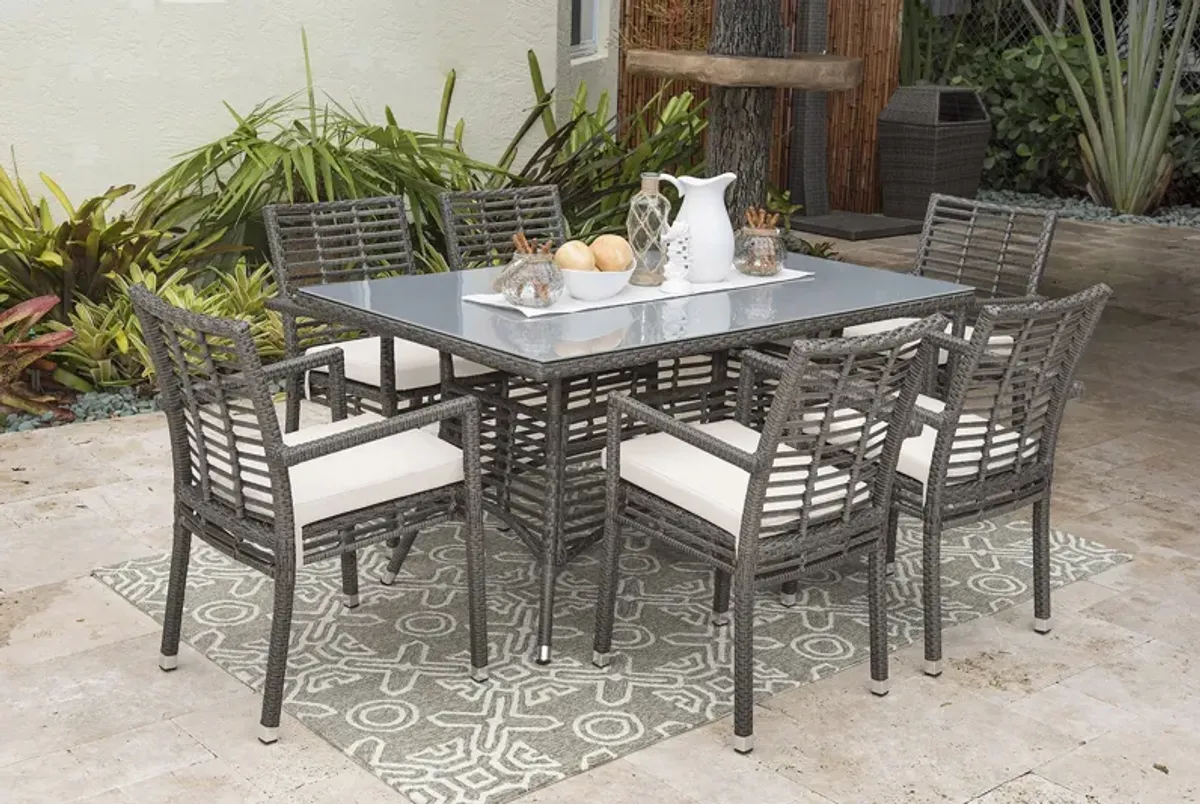 Panama Jack Graphite 7-Piece Armchair Dining Set with Cushions