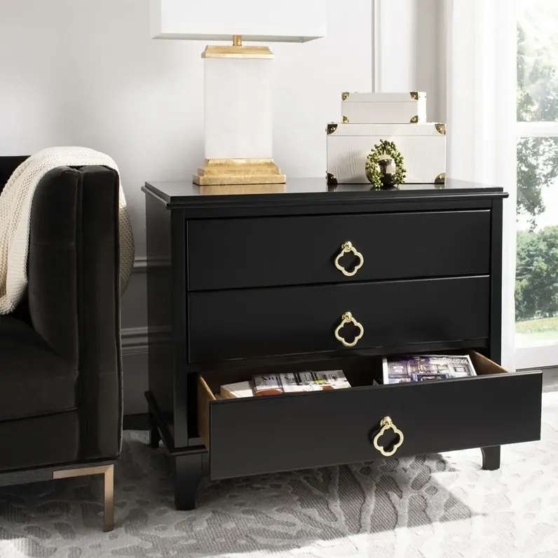 Hannon 3 Drawer Contemporary Nightstand