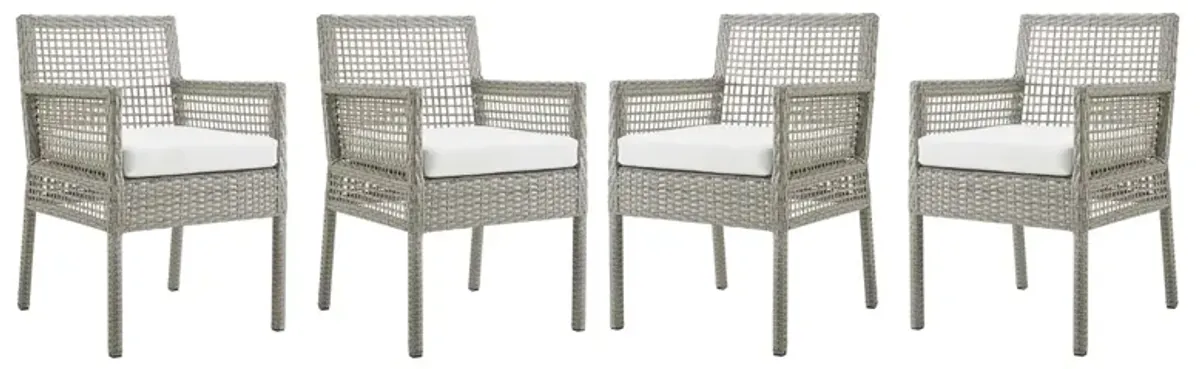 Aura Dining Armchair Outdoor Patio Wicker Rattan Set of 4