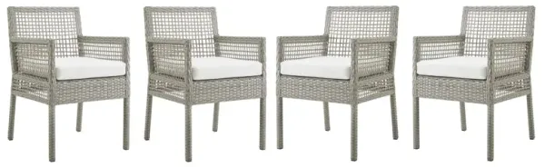 Aura Dining Armchair Outdoor Patio Wicker Rattan Set of 4