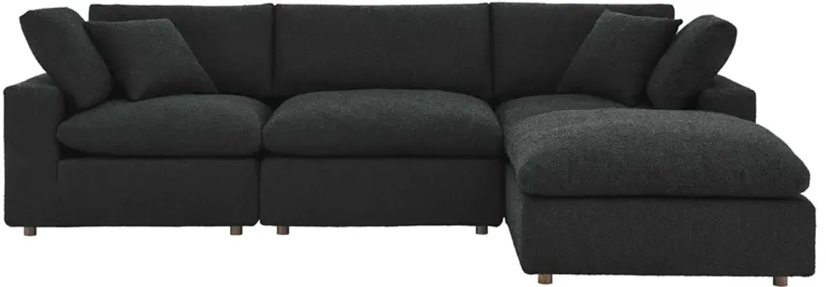 Commix Down Filled Overstuffed Boucle Fabric 4-Piece Sectional Sofa