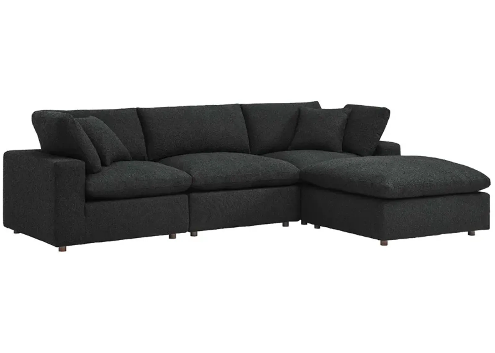 Commix Down Filled Overstuffed Boucle Fabric 4-Piece Sectional Sofa