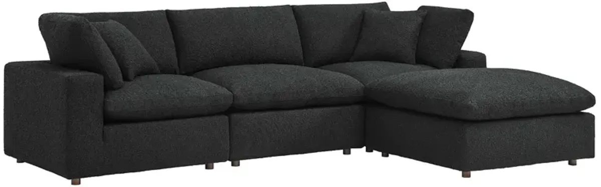 Commix Down Filled Overstuffed Boucle Fabric 4-Piece Sectional Sofa