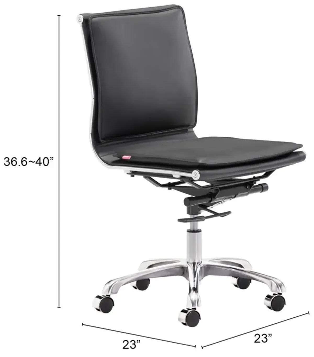 Lider Plus Armless Office Chair Black