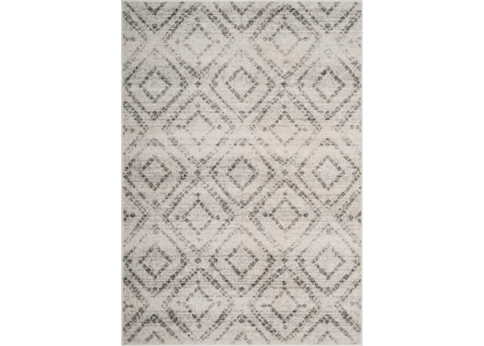 Adirondack Contemporary Light Grey / Grey 3' X 3' Round Powerloomed Rug