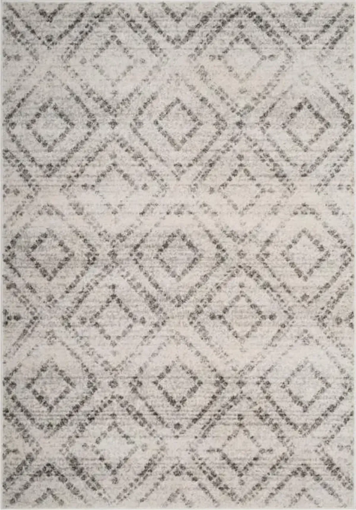 Adirondack Contemporary Light Grey / Grey 3' X 3' Round Powerloomed Rug