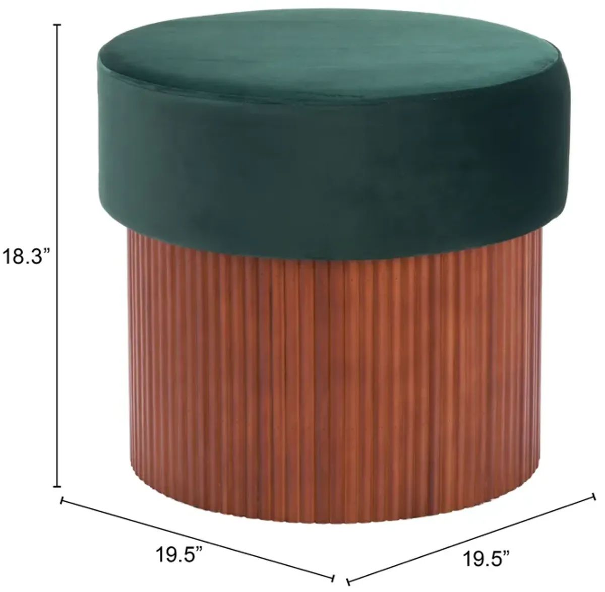 Boto Storage Ottoman Green