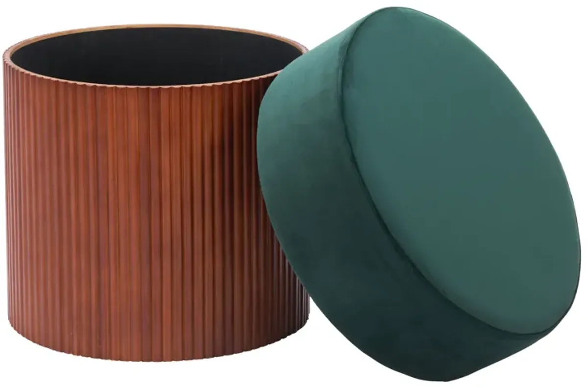 Boto Storage Ottoman Green