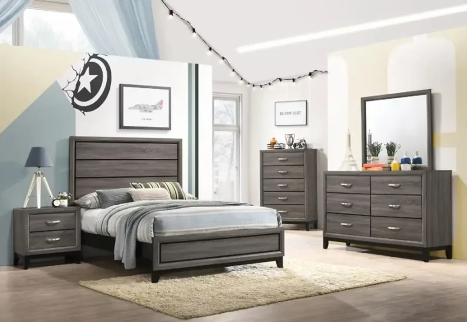 Watson 5-piece Full Panel Bedroom Set Grey Oak