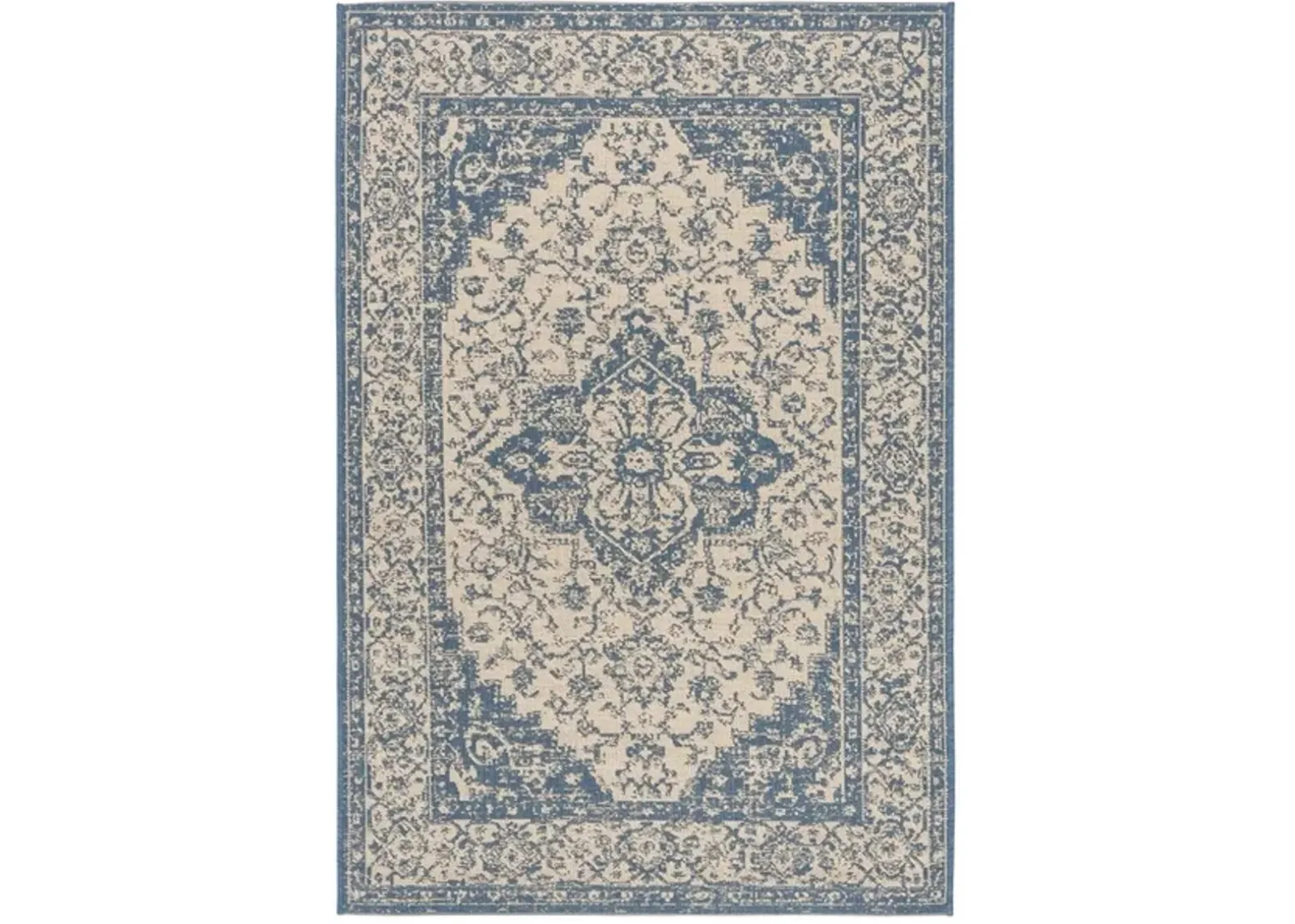 Safavieh BEACH HOUSE Collection BHS137N-3 Cream / Blue 3' X 5'