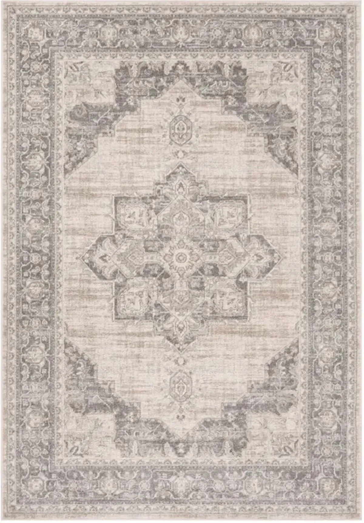 Brentwood 865 Cream / Grey 5'-3" X 7'-6" Medium Rectangle Powerloomed Rug