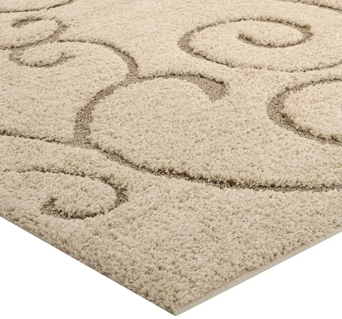 Jubilant Burgeon Scrolling Vine 8x10 Shag Area Rug