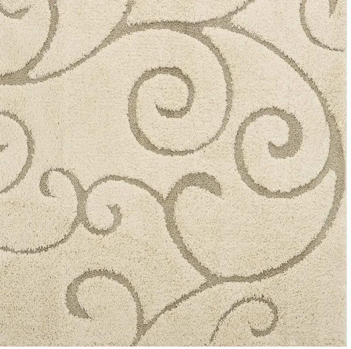 Jubilant Burgeon Scrolling Vine 8x10 Shag Area Rug