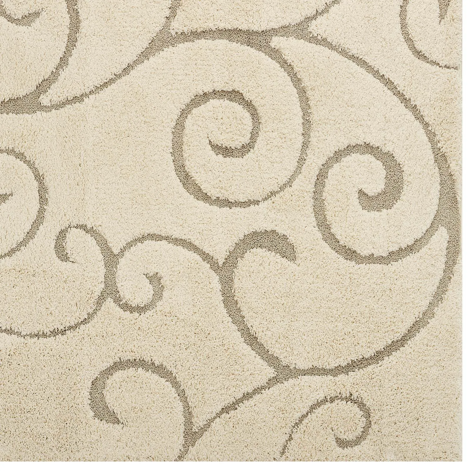 Jubilant Burgeon Scrolling Vine 8x10 Shag Area Rug