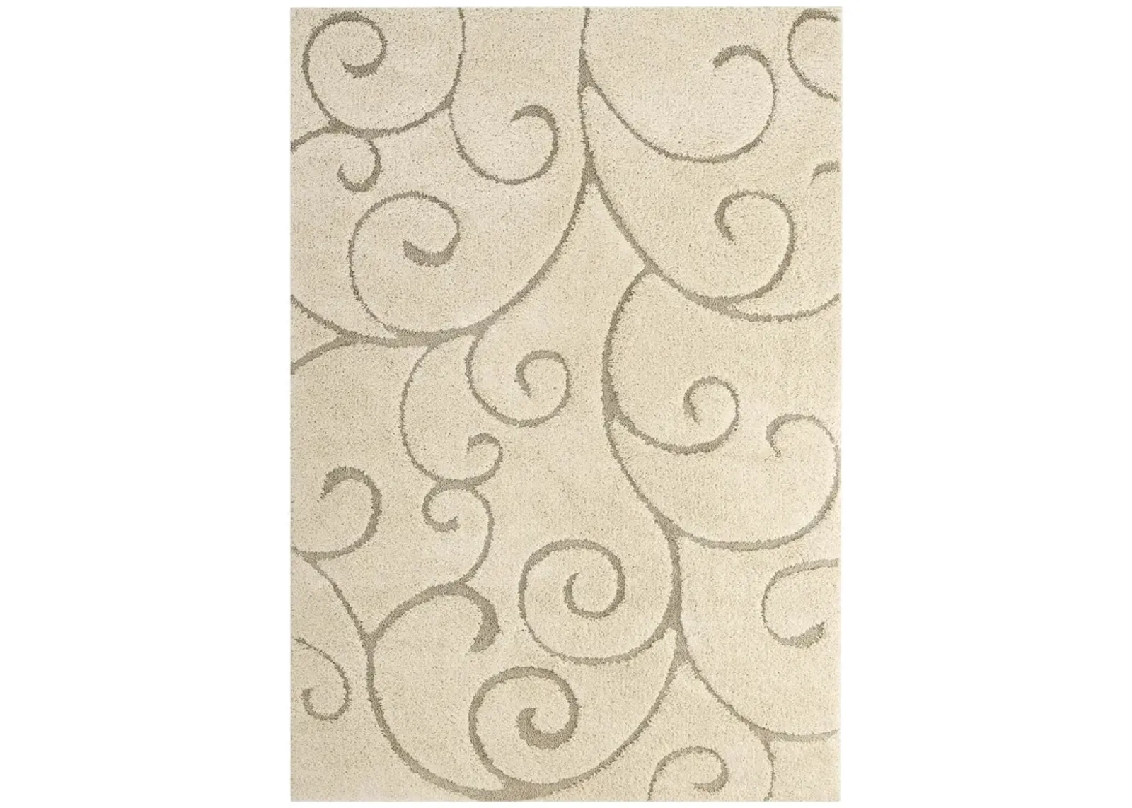 Jubilant Burgeon Scrolling Vine 8x10 Shag Area Rug