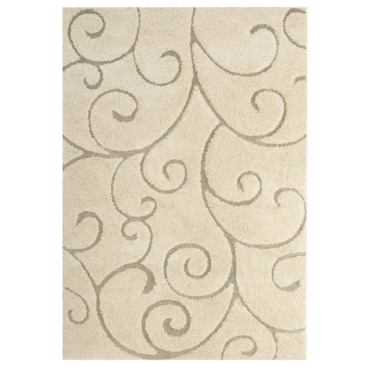 Jubilant Burgeon Scrolling Vine 8x10 Shag Area Rug