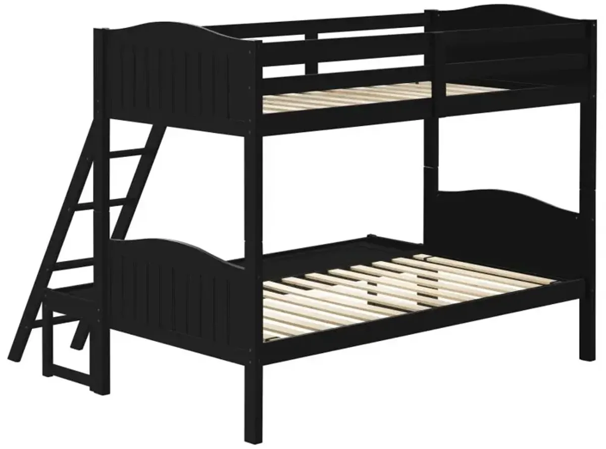 Arlo Twin Over Full Bunk Bed with Ladder Black