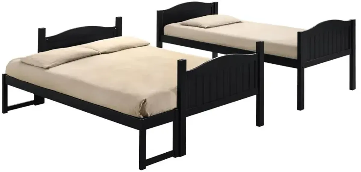 Arlo Twin Over Full Bunk Bed with Ladder Black