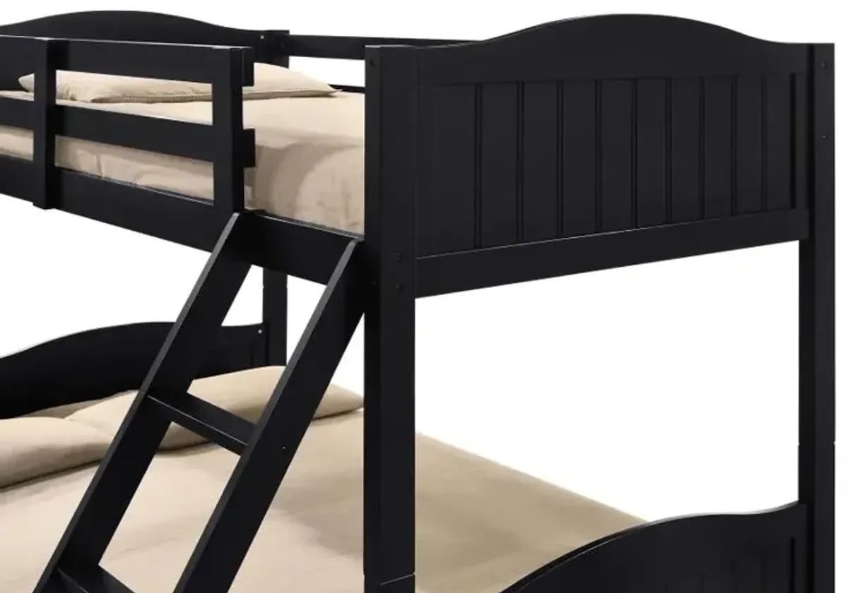 Arlo Twin Over Full Bunk Bed with Ladder Black