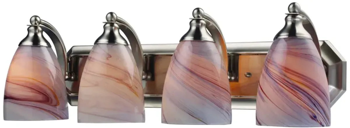 Mix and Match Vanity 27" Wide 4-Light Vanity Light - Satin Nickel