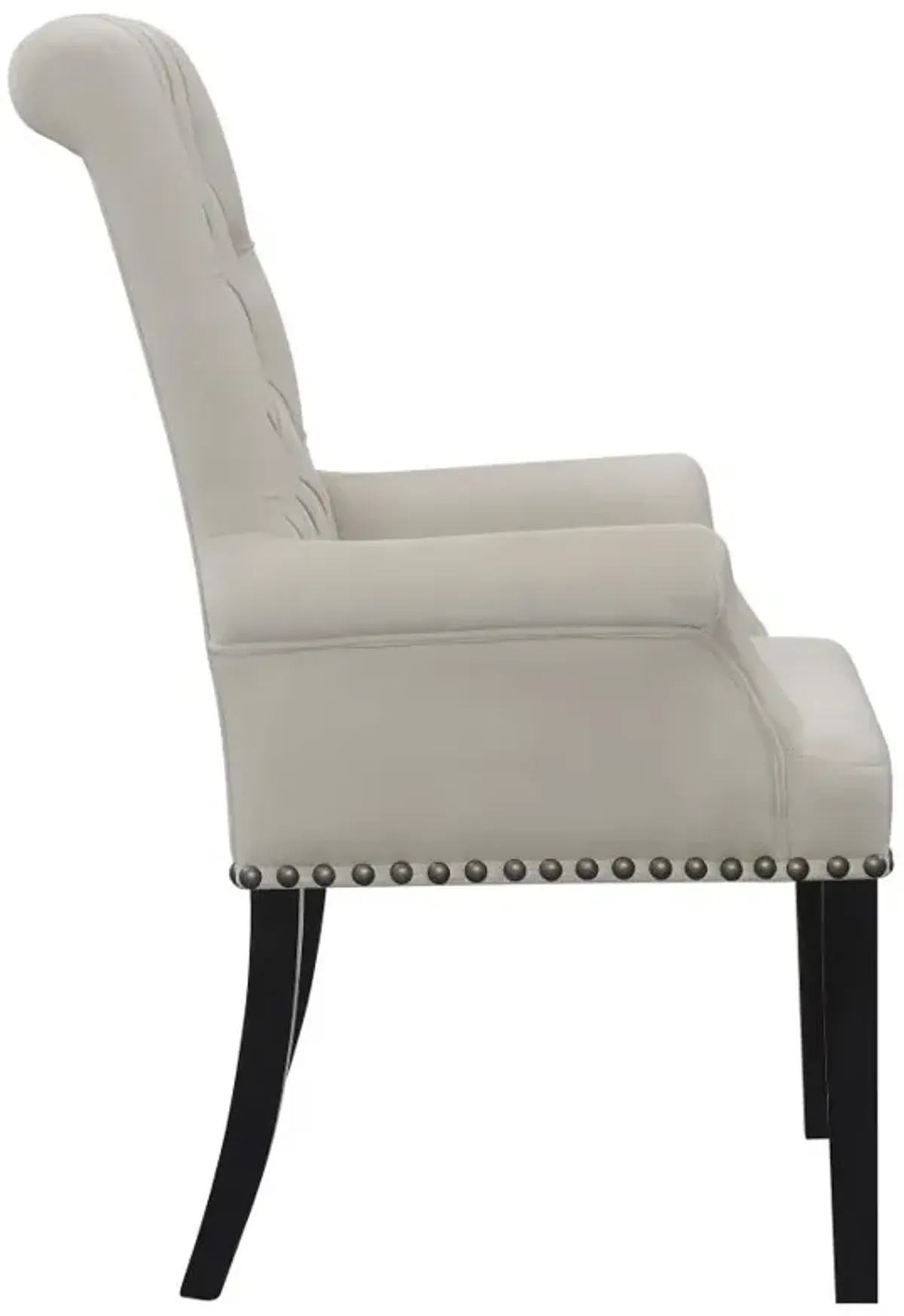 Alana Upholstered Tufted Arm Chair with Nailhead Trim