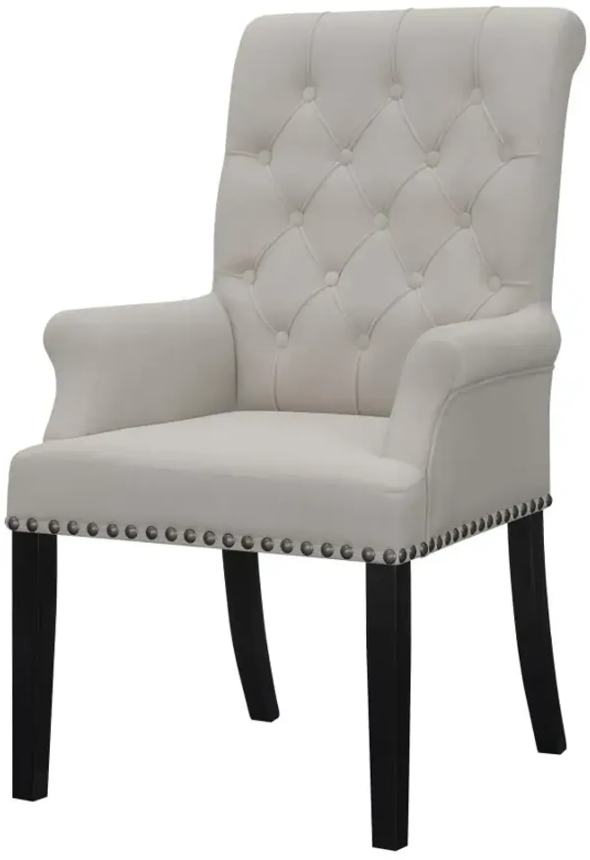 Alana Upholstered Tufted Arm Chair with Nailhead Trim