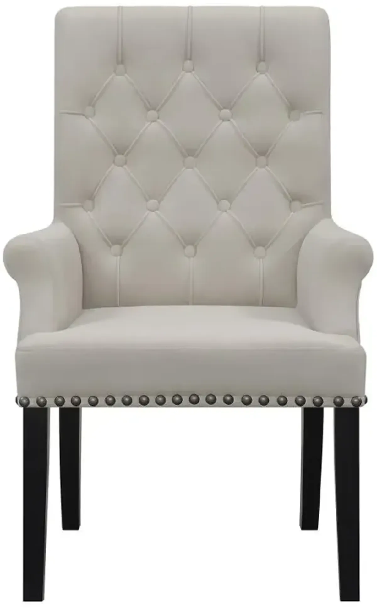 Alana Upholstered Tufted Arm Chair with Nailhead Trim