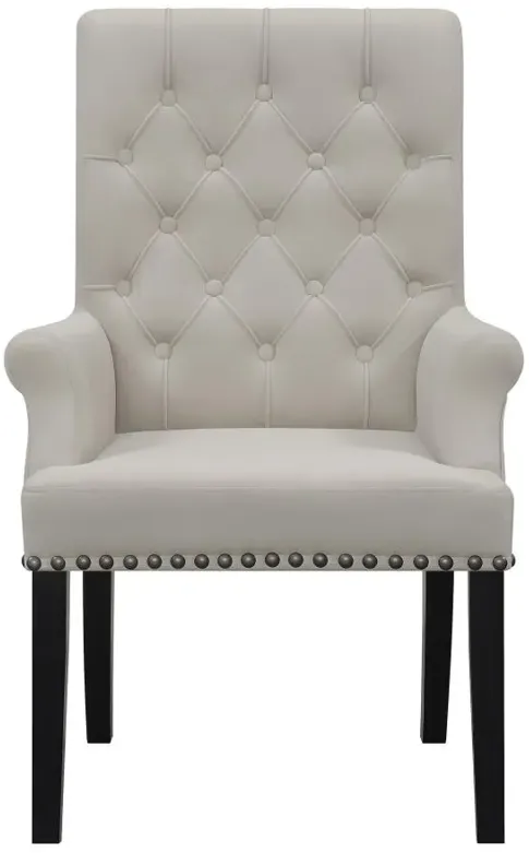 Alana Upholstered Tufted Arm Chair with Nailhead Trim