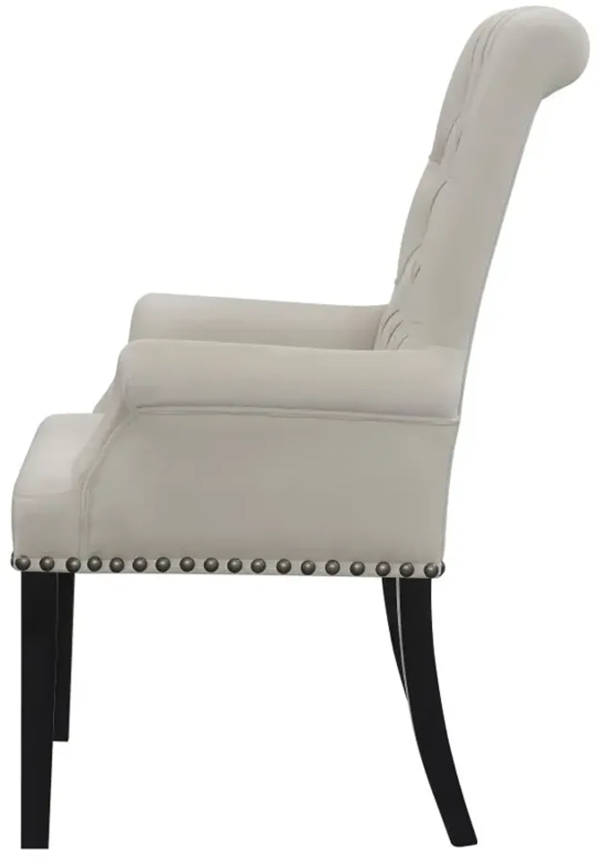 Alana Upholstered Tufted Arm Chair with Nailhead Trim