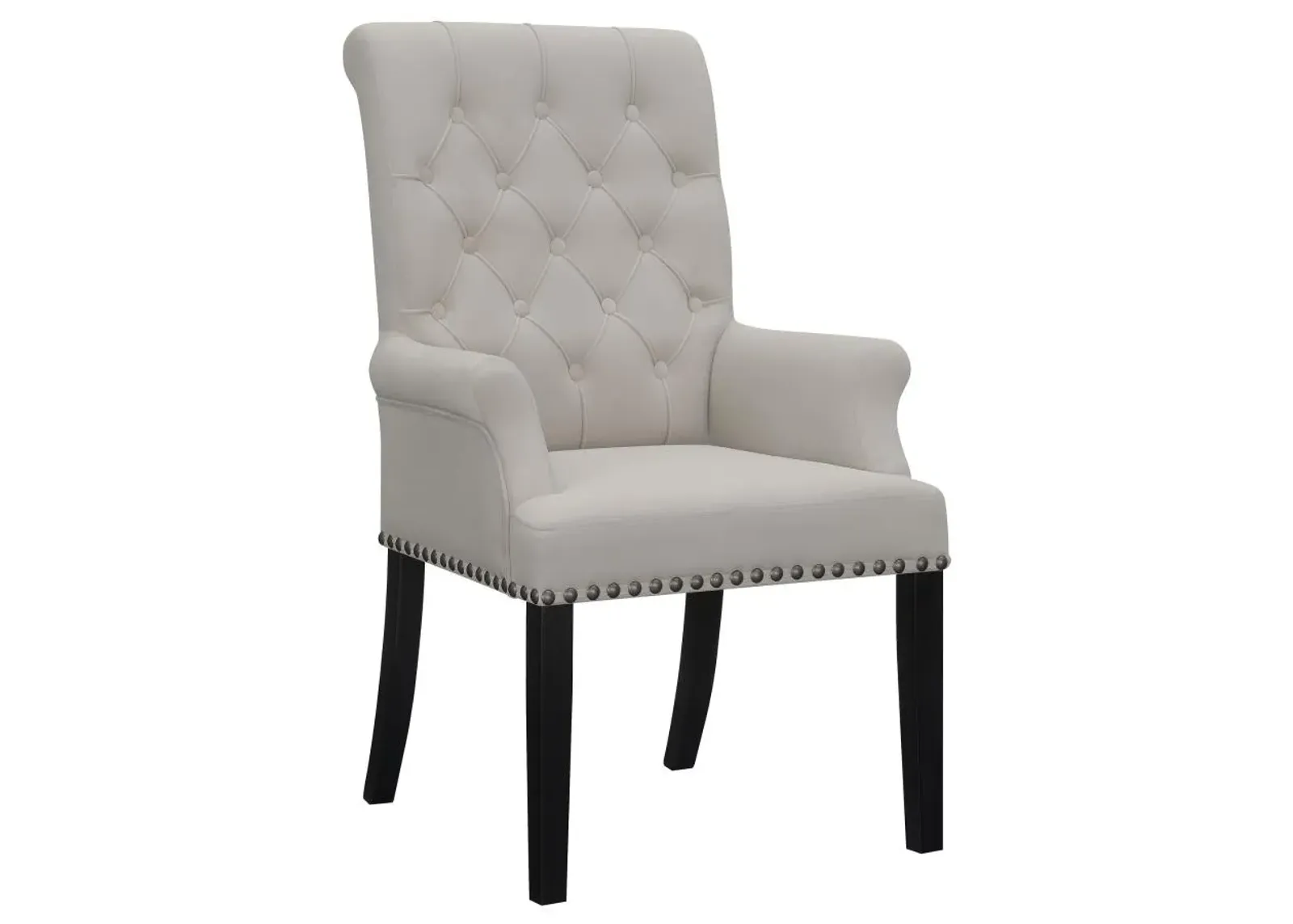 Alana Upholstered Tufted Arm Chair with Nailhead Trim