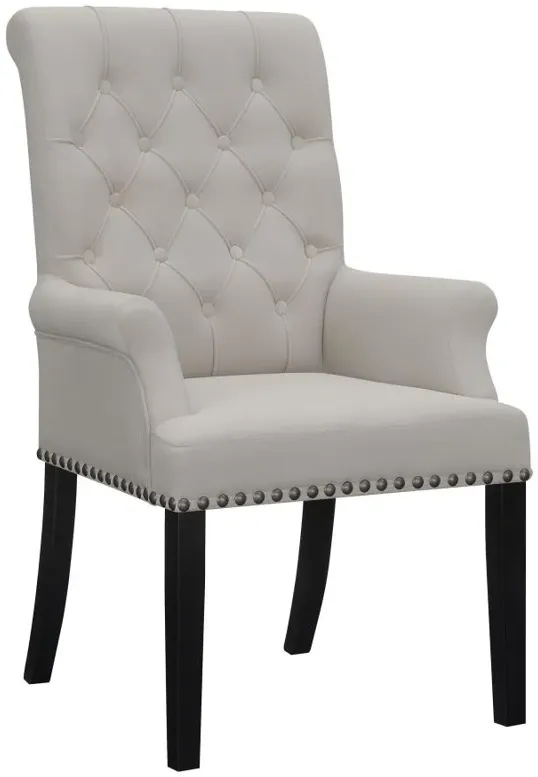 Alana Upholstered Tufted Arm Chair with Nailhead Trim